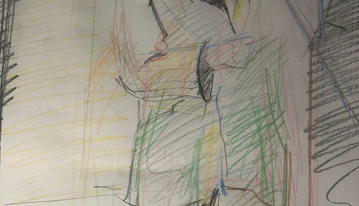 Peter the Poet drawing in pencil