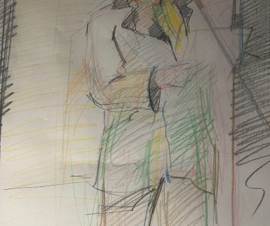 Peter the Poet drawing in pencil